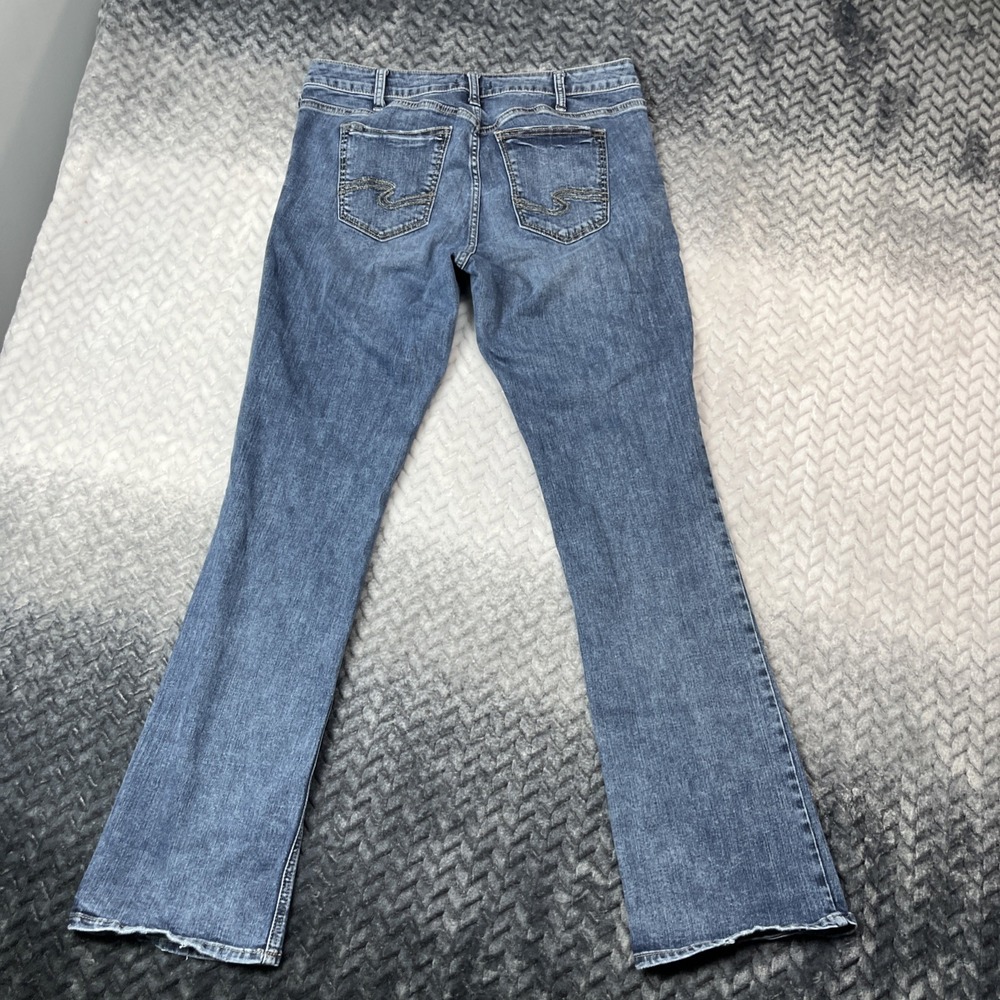 Silver Jeans‎ Co. Elyse Women's W31/L33 Dark Wash Slim Boot Distressed Stretch